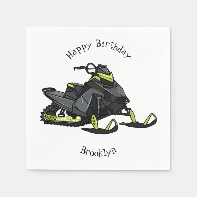 Darstellung des Cartoon Snowmobile Serviette (Vorderseite)