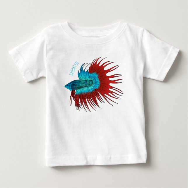 Darstellung des Cartoon von Bettfischen Baby T-shirt (Vorderseite)