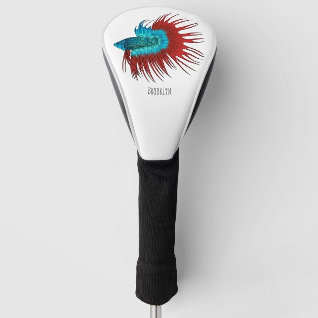 Darstellung des Cartoon von Bettfischen Golf Headcover (Vorderseite)