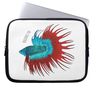Darstellung des Cartoon von Bettfischen Laptopschutzhülle