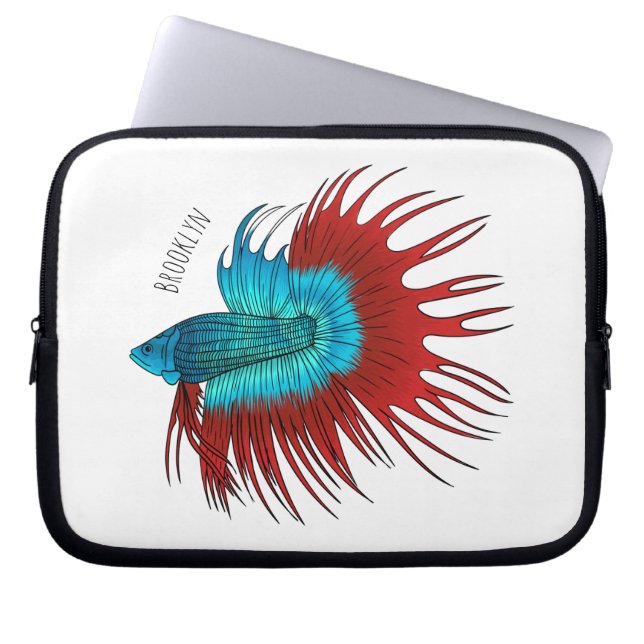 Darstellung des Cartoon von Bettfischen Laptopschutzhülle (Vorderseite)