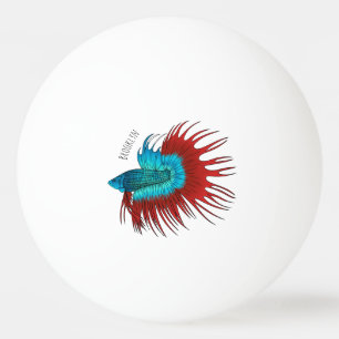 Darstellung des Cartoon von Bettfischen Tischtennisball