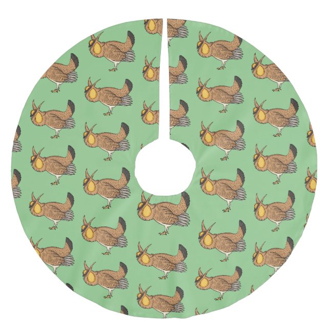 Darstellung des Cartoon von Großzügelgeflügel Polyester Weihnachtsbaumdecke (Vorderseite)