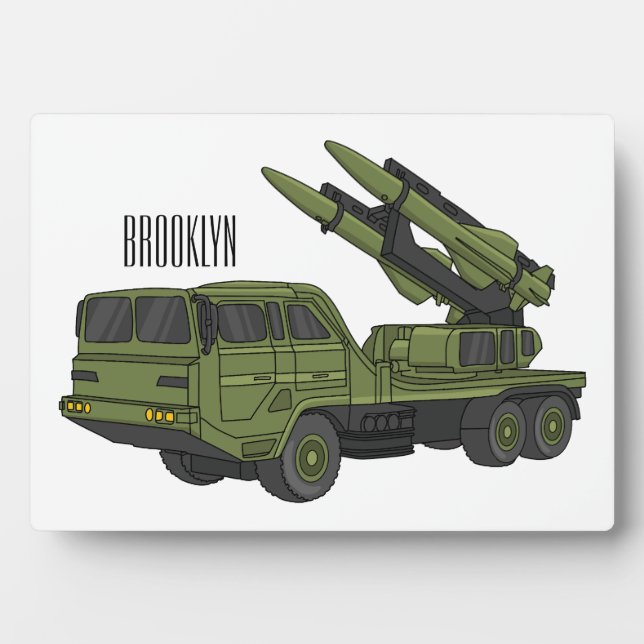 Darstellung des Cartoon von Militärraketen Fotoplatte (Vorderseite)