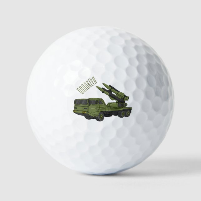 Darstellung des Cartoon von Militärraketen Golfball (Vorderseite)