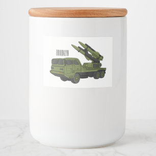 Darstellung des Cartoon von Militärraketen Lebensmitteletikett