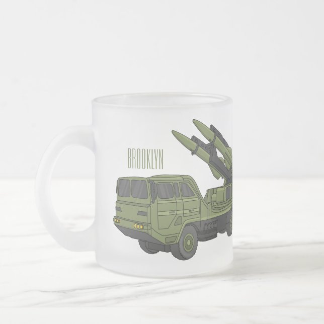 Darstellung des Cartoon von Militärraketen Mattglastasse (Links)