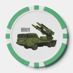 Darstellung des Cartoon von Militärraketen Pokerchips