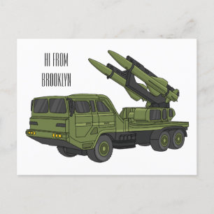Darstellung des Cartoon von Militärraketen Postkarte