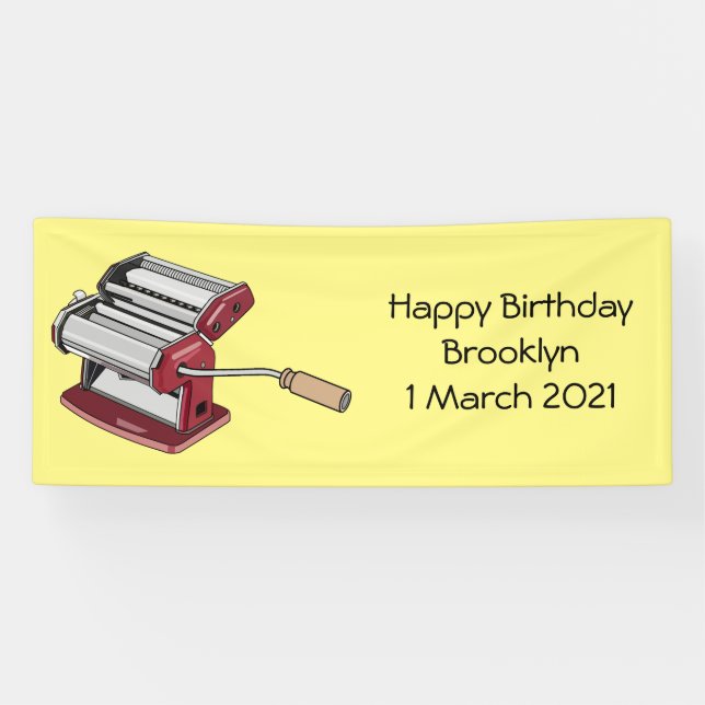 Darstellung des Cartoon von Pasta Maker Banner (Horizontal)