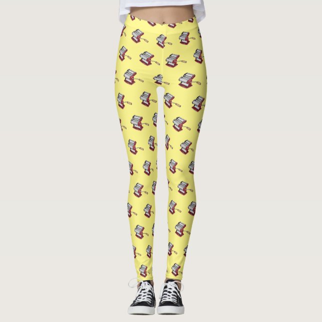 Darstellung des Cartoon von Pasta Maker Leggings (Vorderseite)