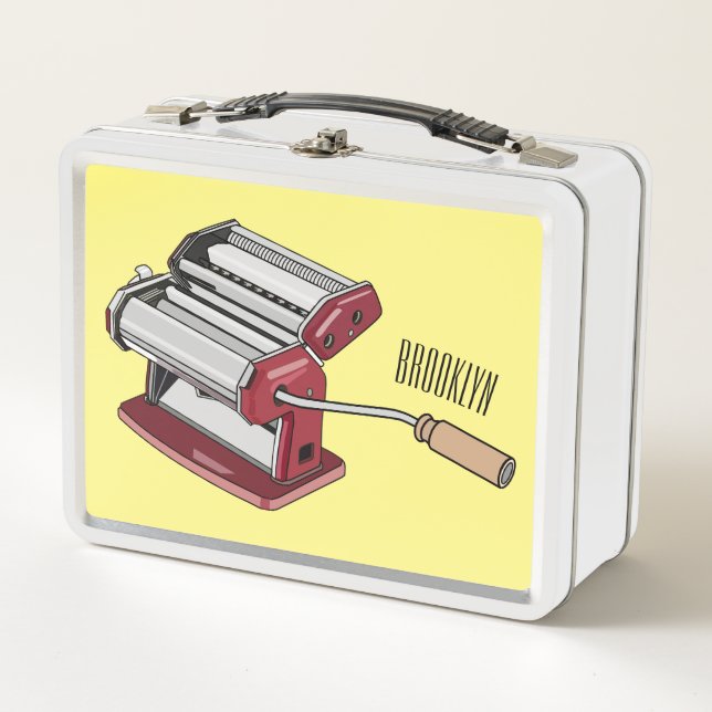 Darstellung des Cartoon von Pasta Maker Metall Brotdose (Vorderseite)