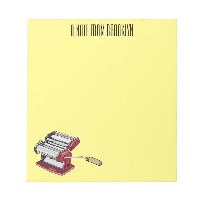 Darstellung des Cartoon von Pasta Maker Notizblock (Vorderseite)