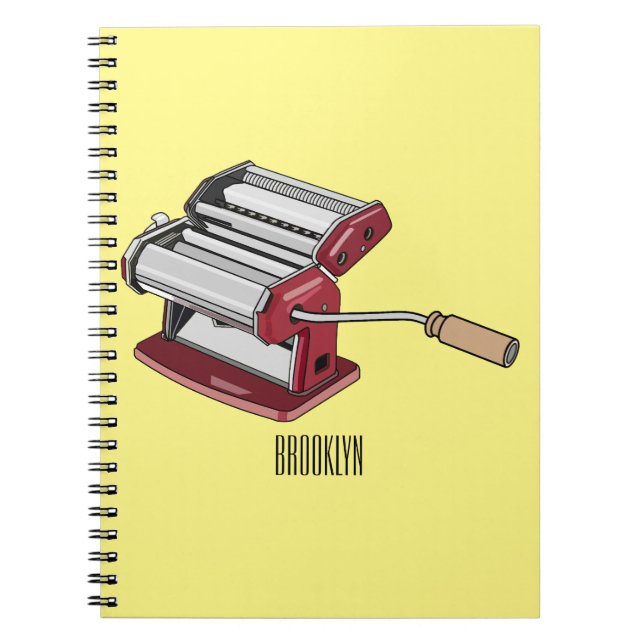 Darstellung des Cartoon von Pasta Maker Notizblock (Vorderseite)