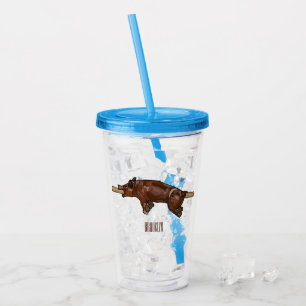 Darstellung des Cartoon von Schweinegrost/Schweine Acryltrinkbecher