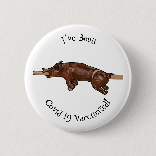 Darstellung des Cartoon von Schweinegrost/Schweine Button (Vorderseite)