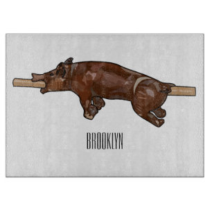 Darstellung des Cartoon von Schweinegrost/Schweine Schneidebrett