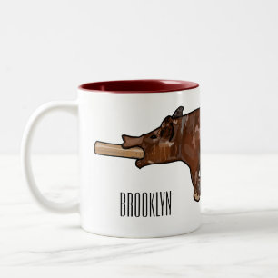Darstellung des Cartoon von Schweinegrost/Schweine Zweifarbige Tasse