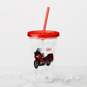 Darstellung des Cartoon von Touren in Motorrädern Acryltrinkbecher