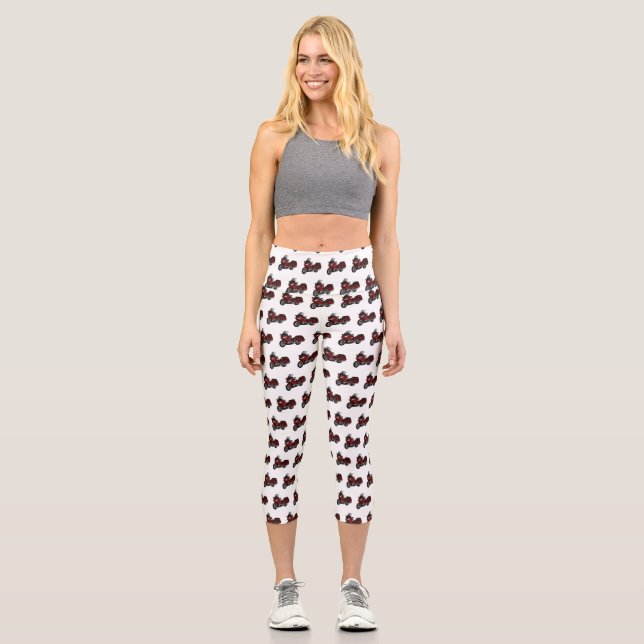 Darstellung des Cartoon von Touren in Motorrädern Capri Leggings (Vorderseite)