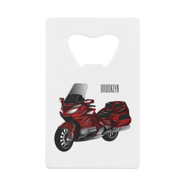 Darstellung des Cartoon von Touren in Motorrädern Geldbeutel Flaschenöffner (Vorderseite)