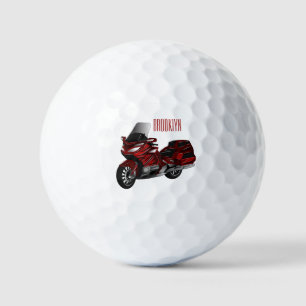 Darstellung des Cartoon von Touren in Motorrädern Golfball