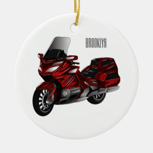 Darstellung des Cartoon von Touren in Motorrädern Keramik Ornament