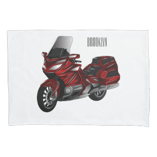 Darstellung des Cartoon von Touren in Motorrädern Kissenbezug