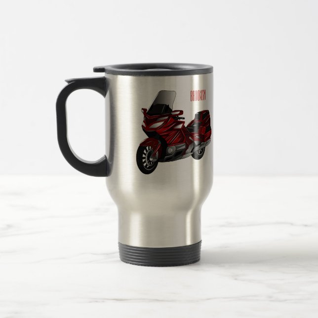 Darstellung des Cartoon von Touren in Motorrädern Reisebecher (Links)