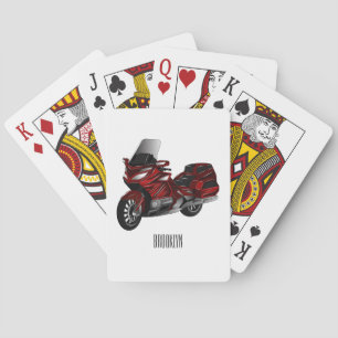 Darstellung des Cartoon von Touren in Motorrädern Spielkarten