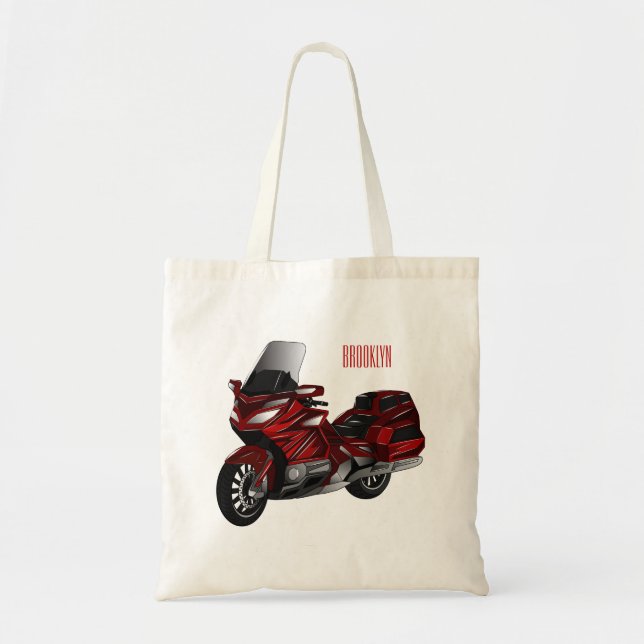 Darstellung des Cartoon von Touren in Motorrädern Tragetasche (Vorne)