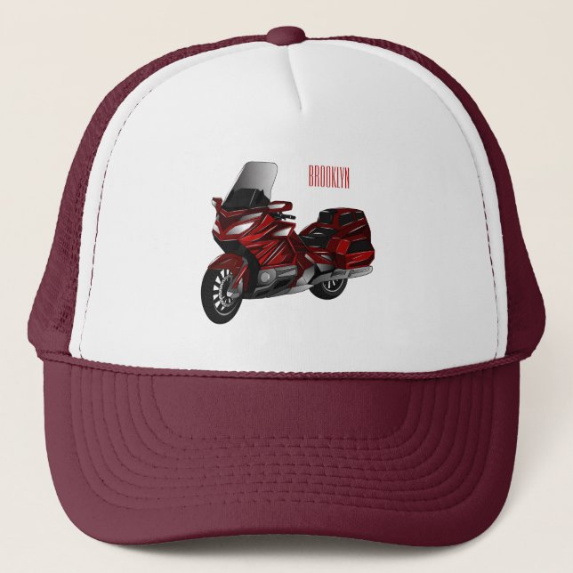 Darstellung des Cartoon von Touren in Motorrädern Truckerkappe (Vorderseite)