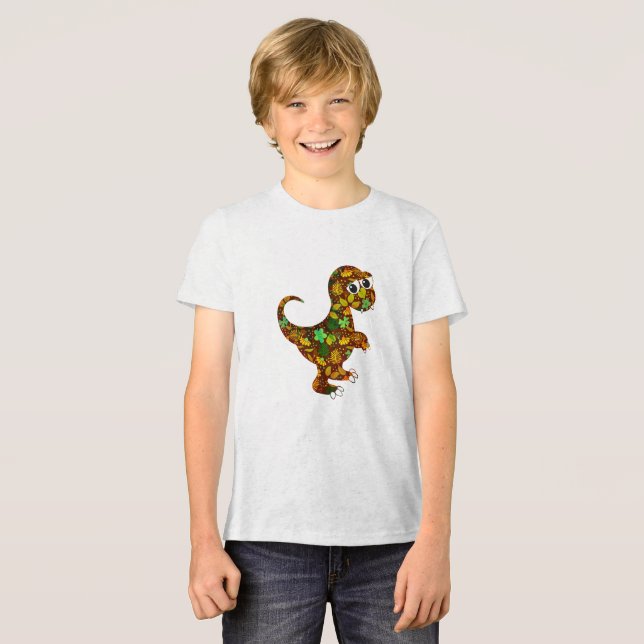 Darstellung des Dinosauriers Tri-Blend Shirt (Vorderseite voll)