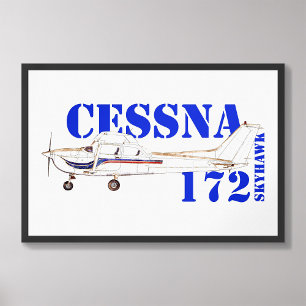Darstellung des Flugzeugdesigns der Cessna 172 Sky Fotodruck