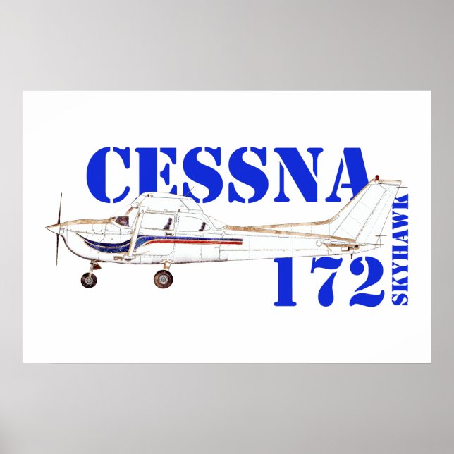 Darstellung des Flugzeugdesigns der Cessna 172 Sky Poster (Vorne)