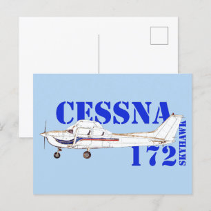 Darstellung des Flugzeugdesigns der Cessna 172 Sky Postkarte