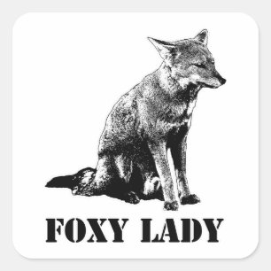 Darstellung des Konzepts von Foxy lady Quadratischer Aufkleber