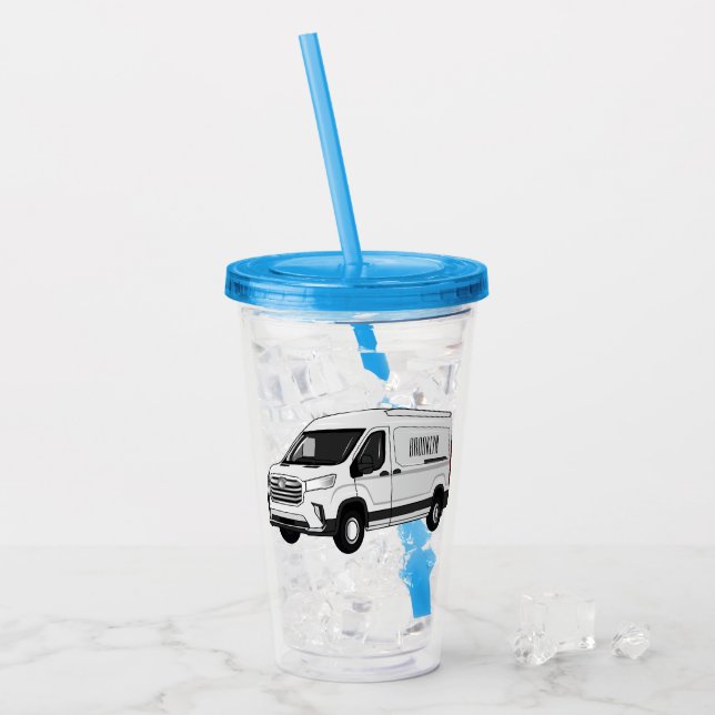 Darstellung des Lieferwagens Cartoon Acryltrinkbecher (Vorderseite Ice)