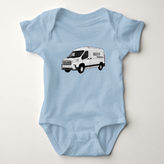 Darstellung des Lieferwagens Cartoon Baby Strampler (Vorderseite)