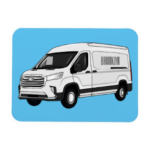 Darstellung des Lieferwagens Cartoon Magnet