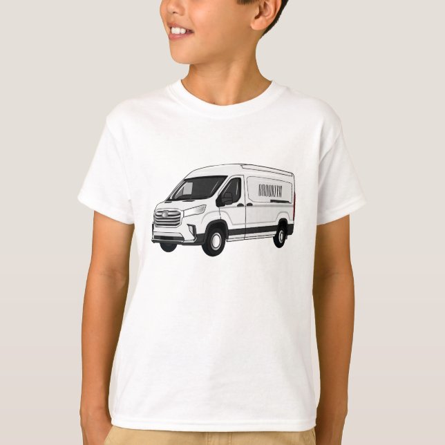 Darstellung des Lieferwagens Cartoon T-Shirt (Vorderseite)