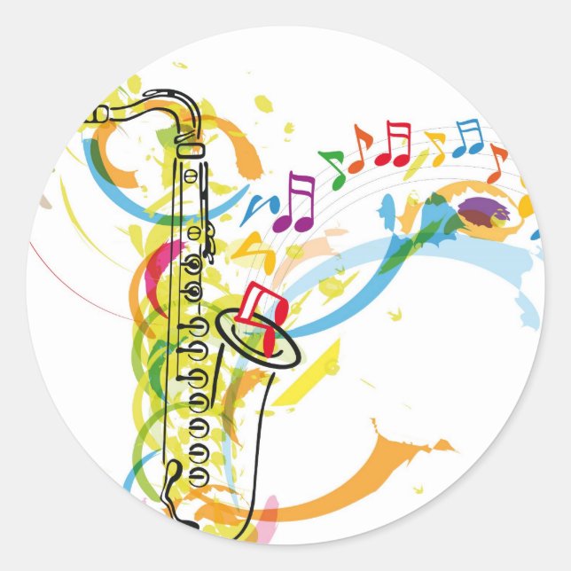 Darstellung des Musikinstruments Runder Aufkleber (Vorderseite)
