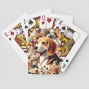 Darstellung des Niedlichen Beagle Spielkarten