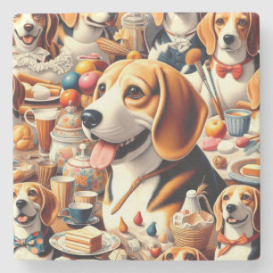 Darstellung des Niedlichen Beagle Steinuntersetzer