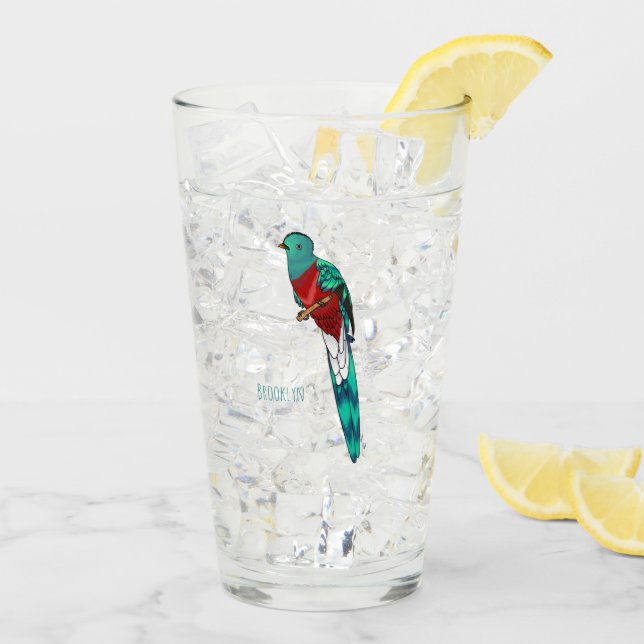 Darstellung des Quetzal-Cartoon Glas (Rückseite Ice)