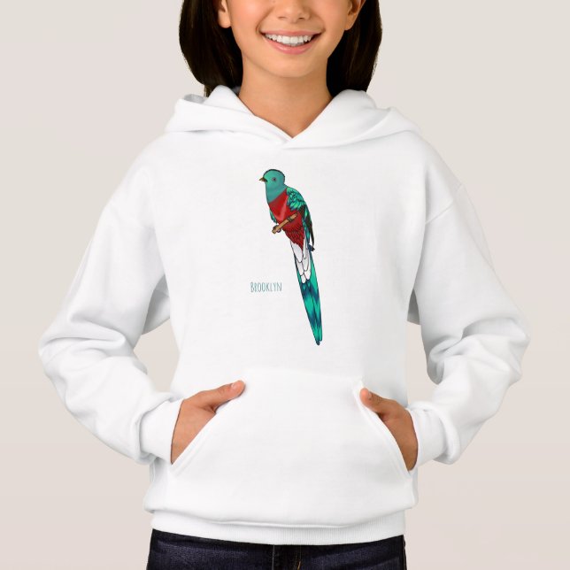 Darstellung des Quetzal-Cartoon Hoodie (Vorderseite)