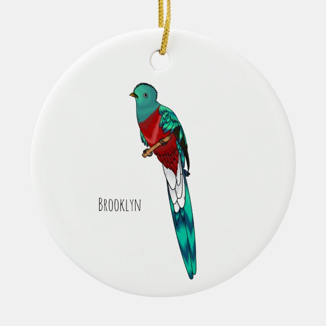 Darstellung des Quetzal-Cartoon Keramik Ornament (Vorne)
