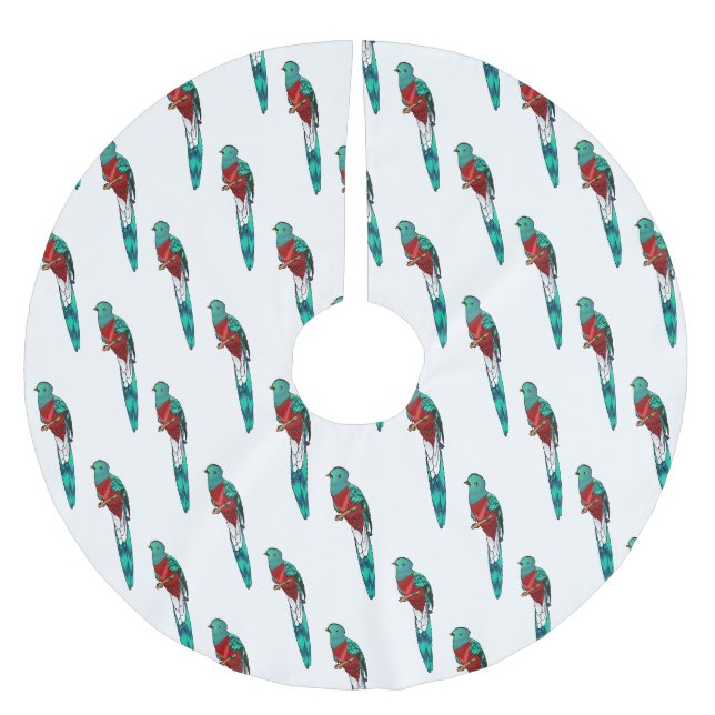Darstellung des Quetzal-Cartoon Polyester Weihnachtsbaumdecke (Vorderseite)