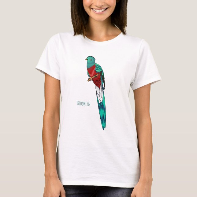 Darstellung des Quetzal-Cartoon T-Shirt (Vorderseite)