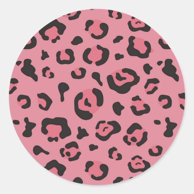 Darstellung des rosa Leopard-Tieres Runder Aufkleber (Vorderseite)